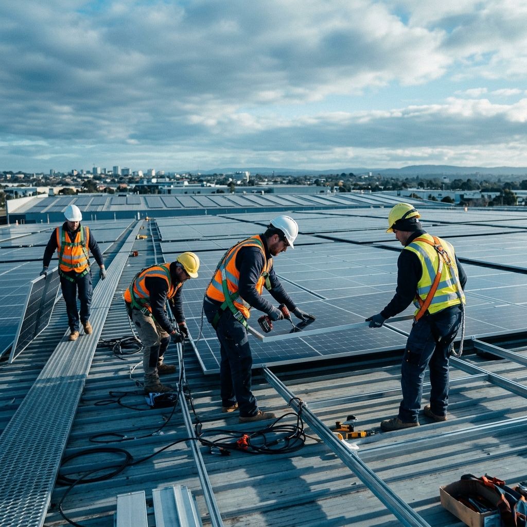 Echipă ingineri StratoSpark instalare sistem fotovoltaic comercial trifazat 150 kWp